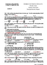 Đề khảo sát chất lượng lần 2 môn Vật lý Lớp 12 - Mã đề 007 - Năm học 2018-2019 - Trường THPT Nguyễn Đức Cảnh (Kèm đáp án)